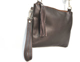 OVERSIZED CLUTCH BAG - DARK BROWN - REAL GENUINE LEATHER