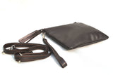 OVERSIZED CLUTCH BAG - DARK BROWN - REAL GENUINE LEATHER