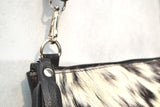OVERSIZED CLUTCH BAG - BLACK AND WHITE - REAL GENUINE COWHIDE
