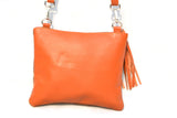 OVERSIZED CLUTCH BAG - TAN AND WHITE - REAL GENUINE COWHIDE