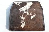 CLUTCH WALLET - DARK BROWN AND WHITE - REAL GENUINE COWHIDE