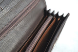 CLUTCH WALLET - DARK BROWN AND WHITE - REAL GENUINE COWHIDE