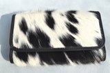 CLUTCH WALLET - BLACK AND WHITE - REAL GENUINE COWHIDE