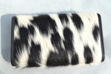 CLUTCH WALLET - BLACK AND WHITE - REAL GENUINE COWHIDE