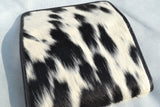 CLUTCH WALLET - BLACK AND WHITE - REAL GENUINE COWHIDE