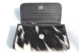 CLUTCH WALLET - BLACK AND WHITE - REAL GENUINE COWHIDE