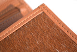 CLUTCH WALLET - SPLATTERED TAN AND WHITE - REAL GENUINE COWHIDE