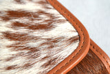 CLUTCH WALLET - SPLATTERED TAN AND WHITE - REAL GENUINE COWHIDE