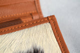 CLUTCH WALLET - SPOTTED BROWN AND WHITE - REAL GENUINE COWHIDE