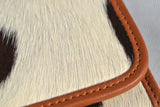CLUTCH WALLET - SPOTTED BROWN AND WHITE - REAL GENUINE COWHIDE