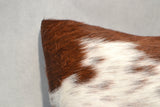 COWHIDE CUSHION COVER - BROWN AND WHITE - REAL GENUINE COWHIDE