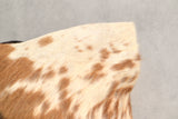 COWHIDE CUSHION COVER - BROWN WITH SIDE WHITE - REAL GENUINE COWHIDE