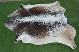 LARGE - REAL GENUINE COWHIDE RUG in a BROWN and WHITE COLOUR