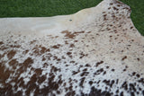 LARGE - REAL GENUINE COWHIDE RUG in a BROWN and WHITE COLOUR