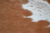 LARGE - 65"x64.5" - REAL GENUINE COWHIDE RUG in a BROWN and WHITE COLOUR