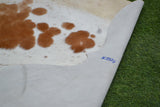 LARGE - 65"x64.5" - REAL GENUINE COWHIDE RUG in a BROWN and WHITE COLOUR