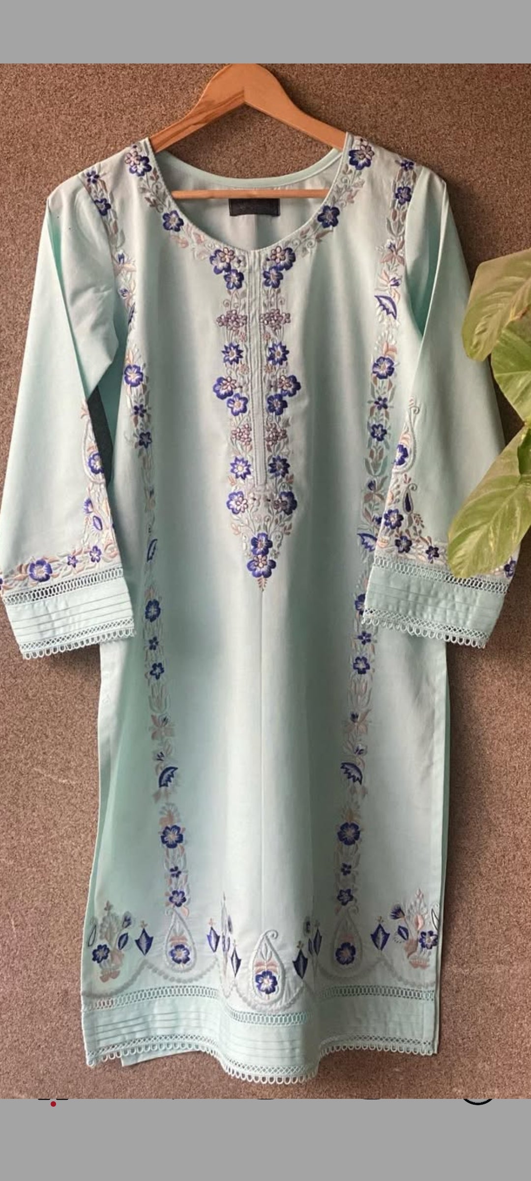 Mint Khaddar Violet Blues
